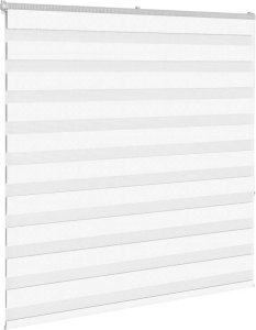 vidaXL Roleta zebra, biała, szerokość tkaniny 140,9 cm, poliester 3