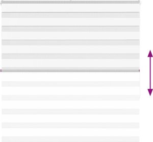 vidaXL Roleta zebra, biała, szerokość tkaniny 140,9 cm, poliester 5