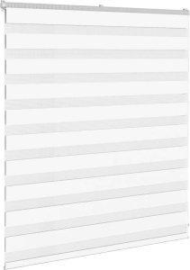 vidaXL Roleta zebra, biała, szerokość tkaniny 130,9 cm, poliester 3