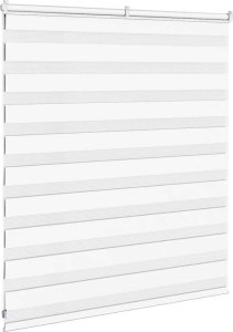 vidaXL Roleta zebra, biała, szerokość tkaniny 130,9 cm, poliester 4