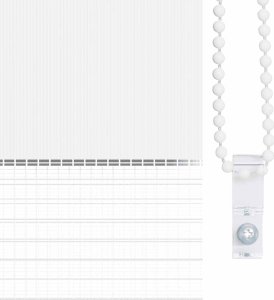 vidaXL Roleta zebra, biała, szerokość tkaniny 130,9 cm, poliester 9