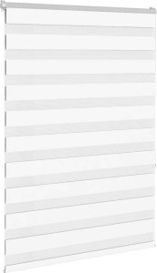 vidaXL Roleta zebra, biała, szerokość tkaniny 105,9 cm, poliester 3