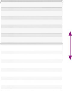 vidaXL Roleta zebra, biała, szerokość tkaniny 105,9 cm, poliester 5