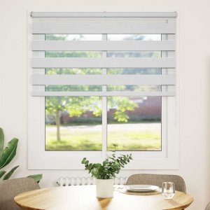 vidaXL Roleta zebra, biała, szerokość tkaniny 120,9 cm, poliester 2