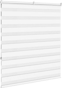 vidaXL Roleta zebra, biała, szerokość tkaniny 120,9 cm, poliester 4