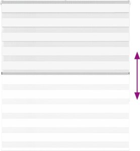 vidaXL Roleta zebra, biała, szerokość tkaniny 120,9 cm, poliester 5