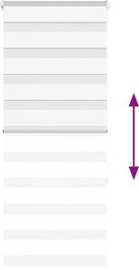 vidaXL Roleta zebra, biała, szerokość tkaniny 60,9 cm, poliester 5