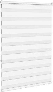 vidaXL Roleta zebra, biała, szerokość tkaniny 95,9 cm, poliester 4