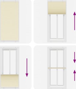 vidaXL Roleta plisowana kremowa 95x200 cm Szerokość tkaniny 94,4 cm 5