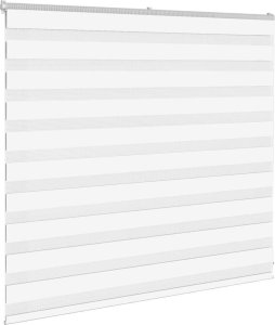 vidaXL Roleta zebra, biała, szerokość tkaniny 160,9 cm, poliester 3