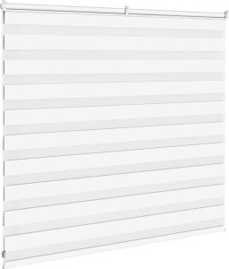 vidaXL Roleta zebra, biała, szerokość tkaniny 160,9 cm, poliester 4