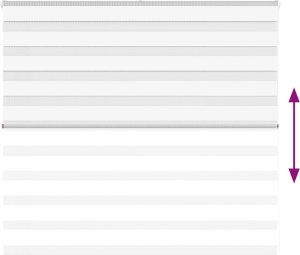 vidaXL Roleta zebra, biała, szerokość tkaniny 160,9 cm, poliester 5