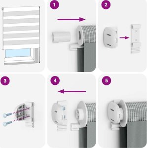 vidaXL Roleta zebra, biała, szerokość tkaniny 160,9 cm, poliester 7