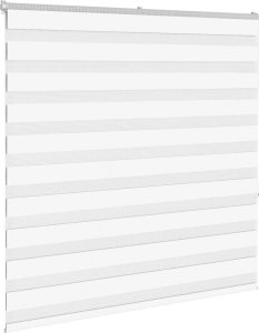 vidaXL Roleta zebra, biała, szerokość tkaniny 135,9 cm, poliester 3