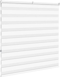 vidaXL Roleta zebra, biała, szerokość tkaniny 135,9 cm, poliester 4