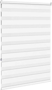 vidaXL Roleta zebra, biała, szerokość tkaniny 90,9 cm, poliester 4