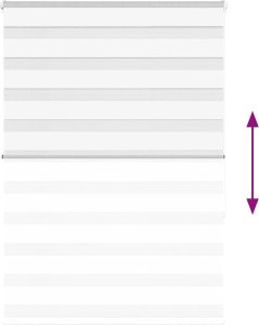 vidaXL Roleta zebra, biała, szerokość tkaniny 100,9 cm, poliester 5