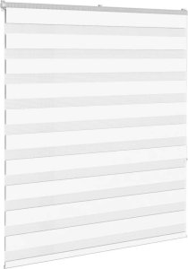 vidaXL Roleta zebra, biała, szerokość tkaniny 125,9 cm, poliester 3