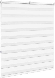 vidaXL Roleta zebra, biała, szerokość tkaniny 125,9 cm, poliester 4