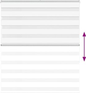 vidaXL Roleta zebra, biała, szerokość tkaniny 125,9 cm, poliester 5