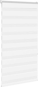 vidaXL Roleta zebra, biała, szerokość tkaniny 65,9 cm, poliester 3