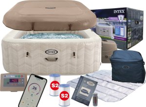 SPA ogrodowe Intex 28472 SPA 6 osób 196x196x71cm Wi-Fi Hydromasaż Generator chloru 15