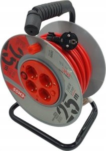 PVC Extension Cord Reel- 4 sockets, 25m, 1,5mm2 SCHUKO 2