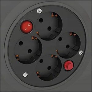 PVC Extension Cord Reel- 4 sockets, 25m, 1,5mm2 SCHUKO 8