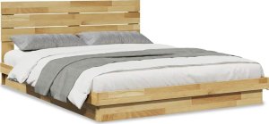 vidaXL Rama łóżka z zagłówkiem bez materaca 150x200 cm lite drewno dąb 2