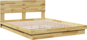 vidaXL Rama łóżka z zagłówkiem bez materaca 150x200 cm lite drewno dąb 3