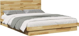 vidaXL Rama łóżka z zagłówkiem bez materaca 150x200 cm lite drewno dąb 5