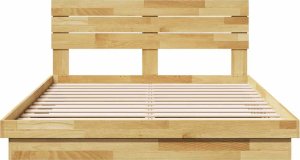 vidaXL Rama łóżka z zagłówkiem bez materaca 150x200 cm lite drewno dąb 6