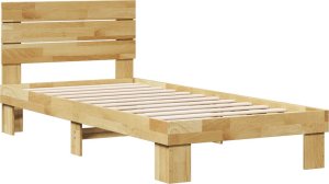 vidaXL Rama łóżka z zagłówkiem bez materaca 75x190 cm lite drewno dąb 3