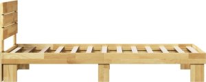 vidaXL Rama łóżka z zagłówkiem bez materaca 75x190 cm lite drewno dąb 7