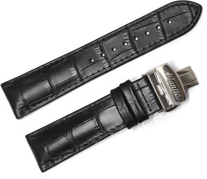 Skórzany pasek do zegarka Atlantic 22 mm CZ-22 9647 czarny . 1