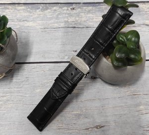 Skórzany pasek do zegarka Atlantic 22 mm CZ-22 9647 czarny . 4