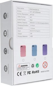 LeanToys Telefon do gier dla dzieci z ekranem IPS 2,4" z przyciskami KDC-0027A fioletowy 2