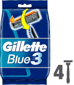 Gillette Blue 3 Jednorazowe maszynki do golenia dla mężczyzn, 4 sztuki 3