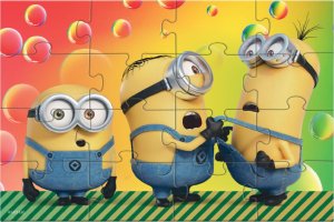 MAGNETYCZNE PUZZLE "MINIONKI" 16 ELEMENTÓW KOLOROWEJ UKŁADANKI DLA DZIECI 2