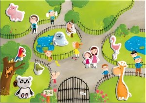 GRA MAGNETYCZNA "ZOO" MEGA ZESTAW Z TABLICĄ MAGNETYCZNĄ 35 MAGNESÓW 2