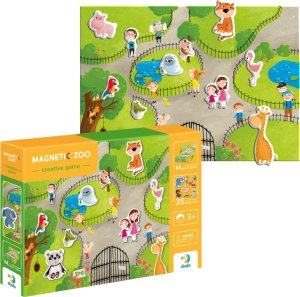 GRA MAGNETYCZNA "ZOO" MEGA ZESTAW Z TABLICĄ MAGNETYCZNĄ 35 MAGNESÓW 5
