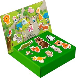 GRA MAGNETYCZNA "ZOO" MEGA ZESTAW Z TABLICĄ MAGNETYCZNĄ 35 MAGNESÓW 6