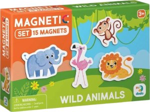 ZESTAW MAGNESÓW DZIKIE ZWIERZĘTA 15 ELEMENTÓW KOLOROWYCH UROCZYCH MAGNESÓW 5