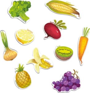 GRA MAGNETYCZNA WARZYWA I OWOCE PO ANGIELSKU NAUKA POPRZEZ ZABAWĘ MAGNESY 2