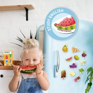 GRA MAGNETYCZNA WARZYWA I OWOCE PO ANGIELSKU NAUKA POPRZEZ ZABAWĘ MAGNESY 5