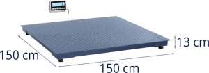 Waga platformowa magazynowa LCD 150 x 150 cm 5000 kg / 2 kg 6