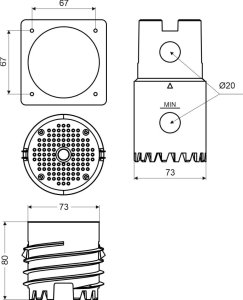 PŁYTA MONTAŻOWA DO IZOLACJI KOŃCOWEJ Z OTWORNICĄ MDFZ-80-VDZ-KB KOPOS 5