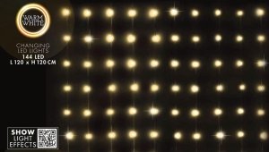 Lampki choinkowe Christmas decoration LAMPKI CHOINKOWE KURTYNA ŚWIETLNA ZEW/WEW 144 LED 120X120CM Z PILOTEM CIEPŁY BIAŁY 8