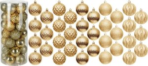 BOMBKA DEKORACYJNA PLASTIKOWA 6CM SET 35 SZT ZŁOTA 1