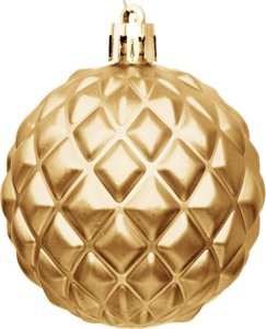 BOMBKA DEKORACYJNA PLASTIKOWA 6CM SET 35 SZT ZŁOTA 14